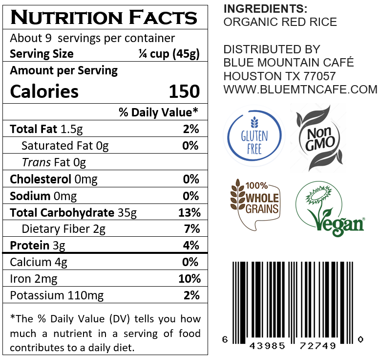 Red Jasmine Whole Grain Rice