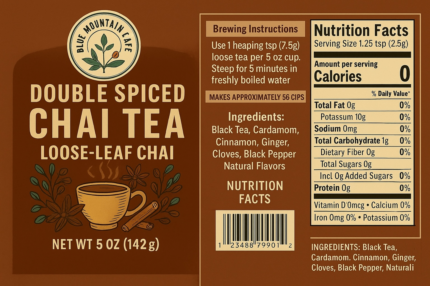 Double Spiced Chai Tea - Loose Leaf