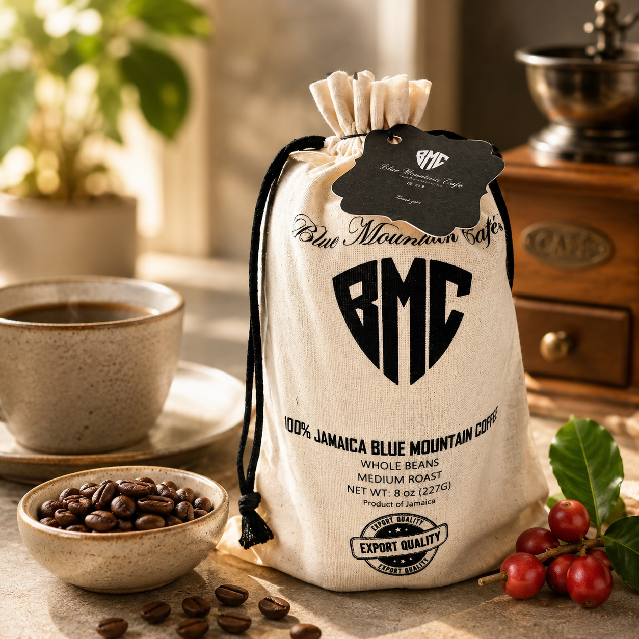 100% Jamaica Blue Mountain Coffee Whole Beans 8oz