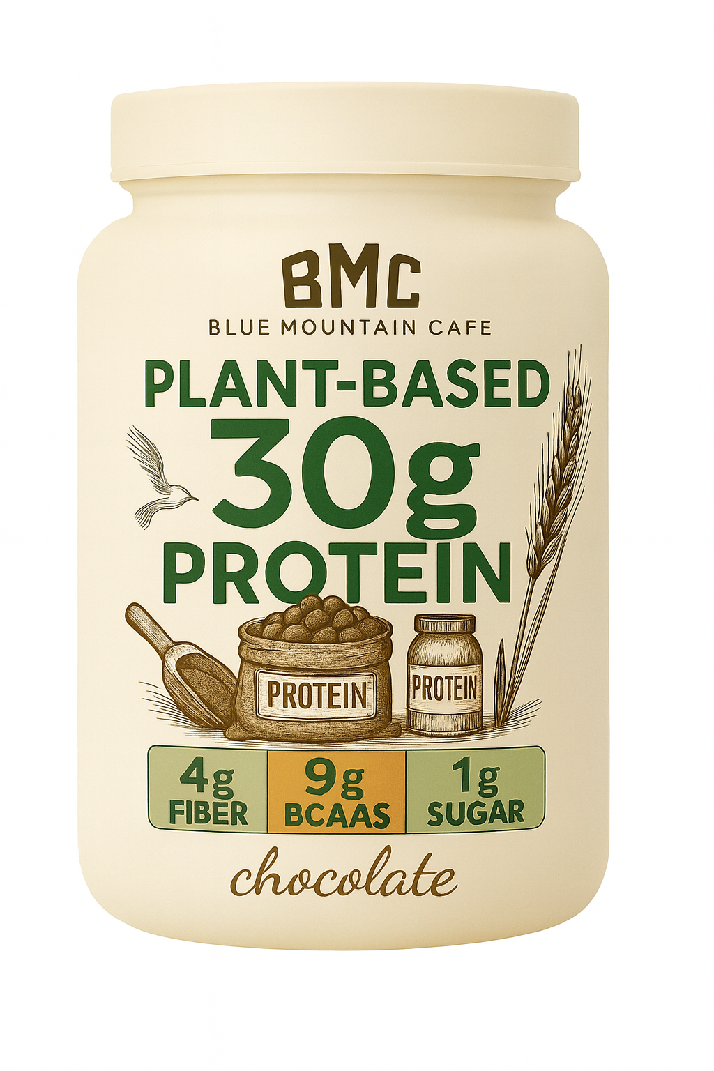Blue Mountain Cafe® Chocolate Plant Protein 4.3 lbs