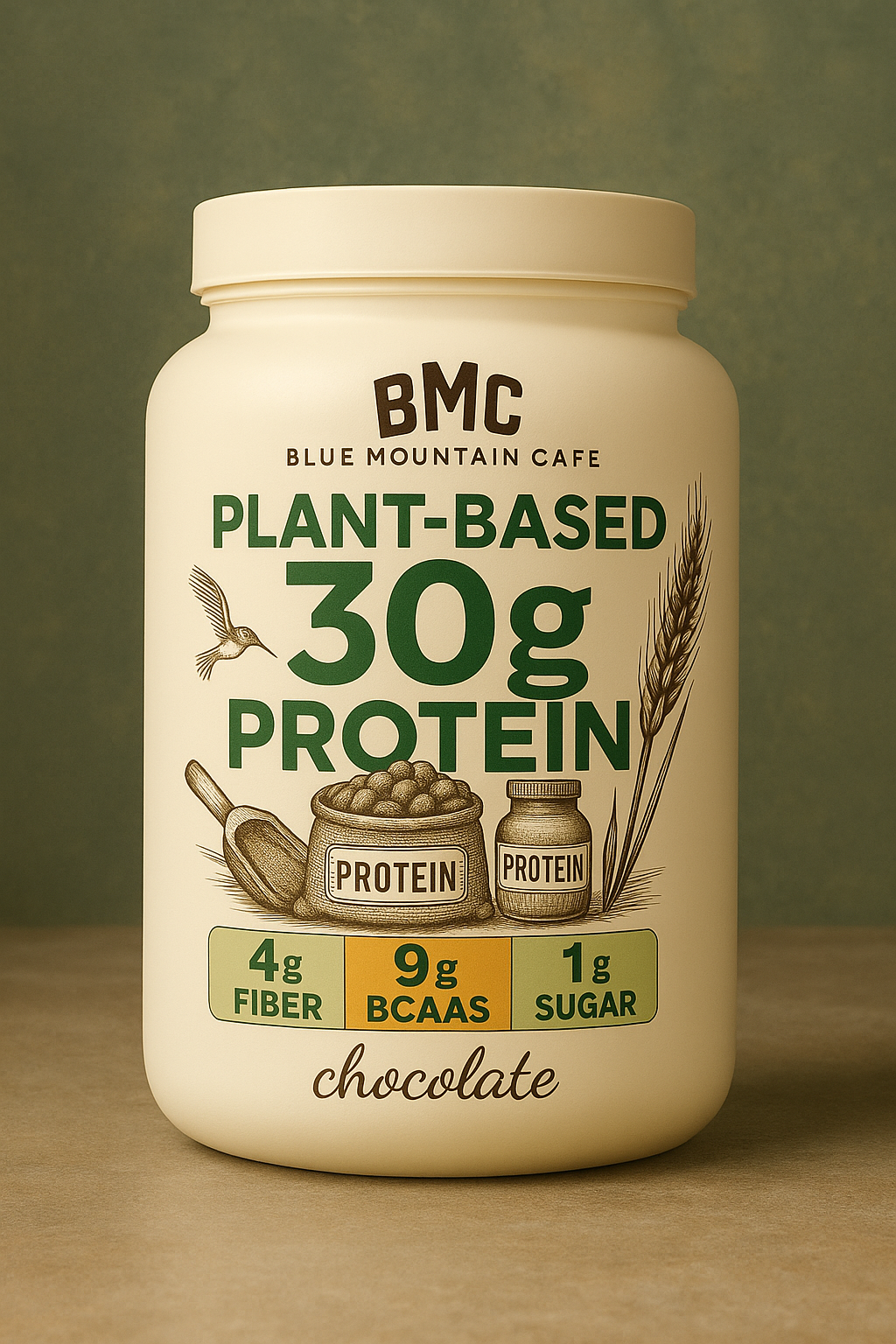 Blue Mountain Cafe® Chocolate Plant Protein 4.3 lbs