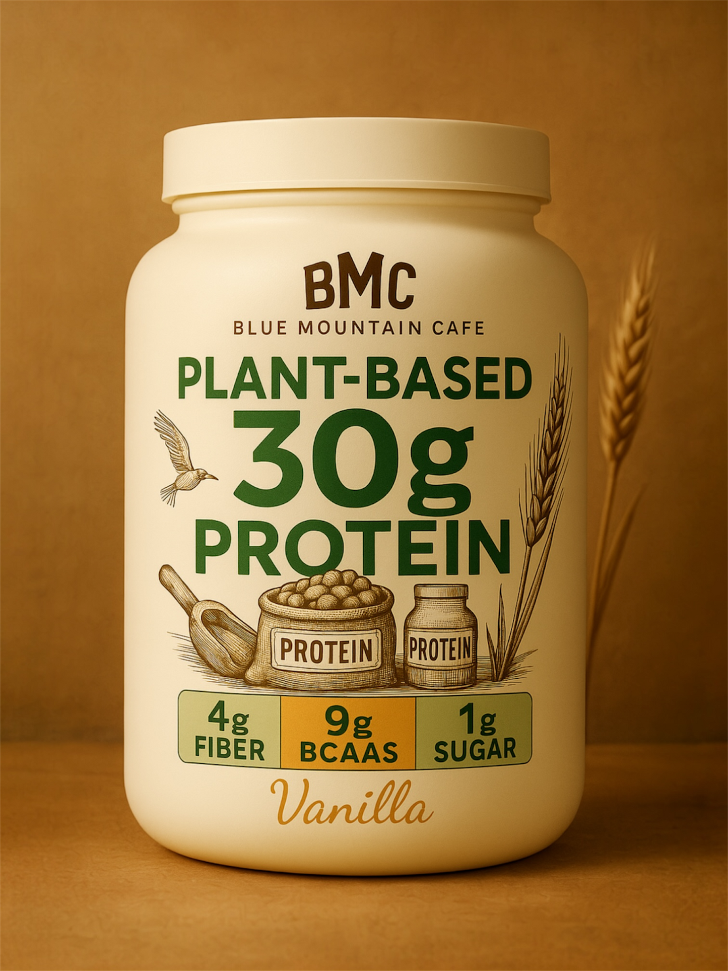 Blue Mountain Cafe® Vanilla Plant Protein 4.3 lbs
